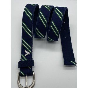 American Eagle Men's Blue Green Stripe Cotton Belt Size M Preppy Summer Golf